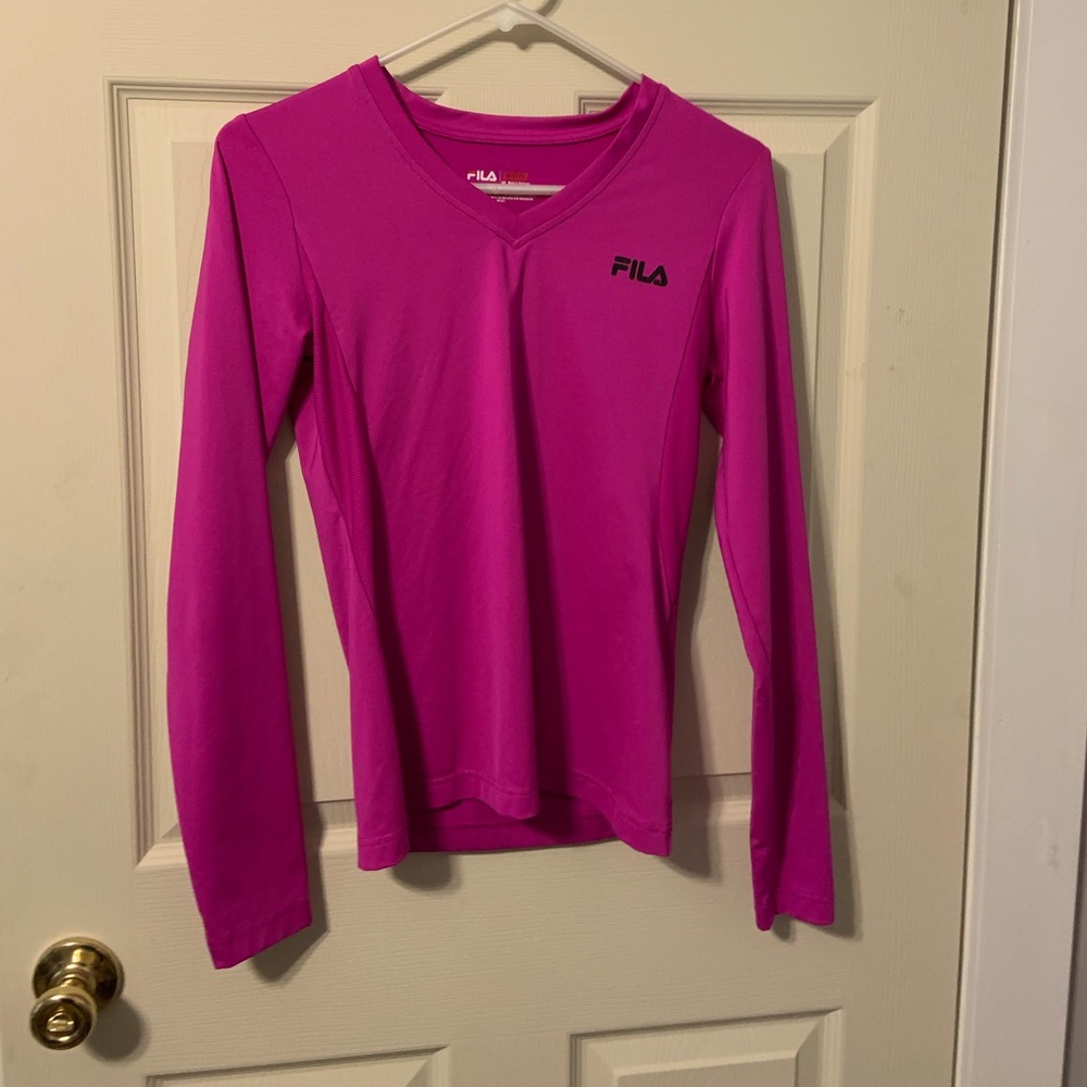 Magenta Long sleeve Workout shirt